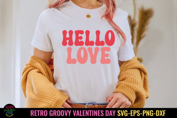 Download Hello Love I Groovy Valentines Day SVG - Premium Bundle