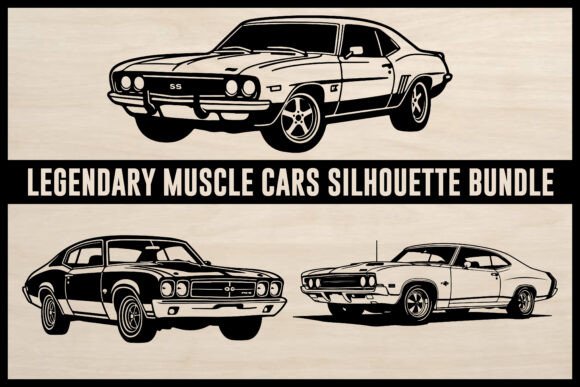 Download Legendary Muscle Cars SVG Silhouettes - Svg silhouette Collection