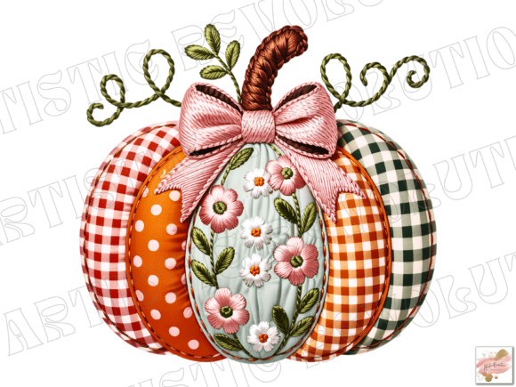 Download Faux Embroidery Fall Pumpkin Png - Faux embroidery Collection
