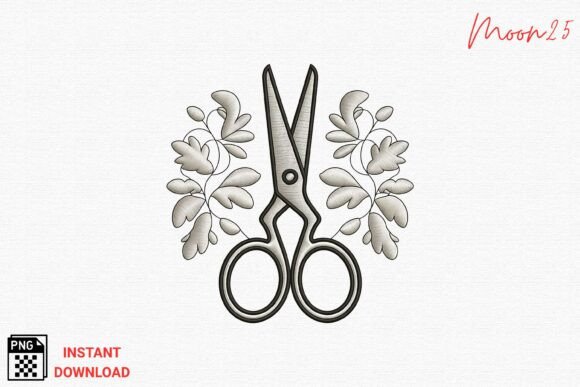 Download Embroidery Scissors Floral Art PNG - Premium Resources