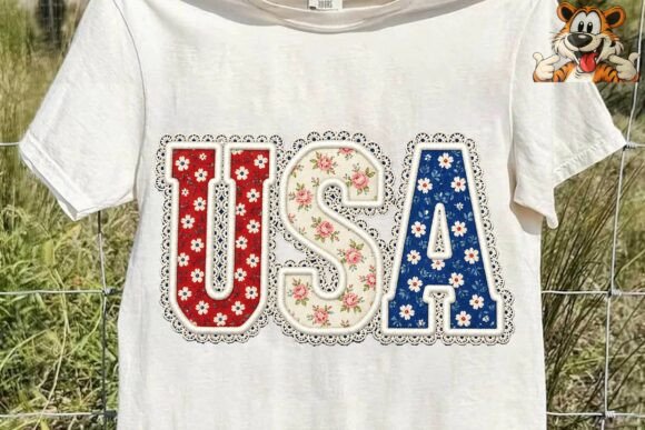 Download USA Floral Faux Embroidery PNG Clipart - Faux embroidery Collection