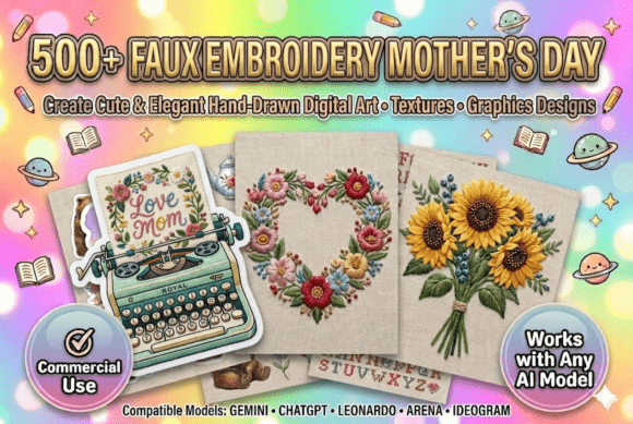 Download 500 Faux Embroidery Mother's Day Prompts - Faux embroidery Collection