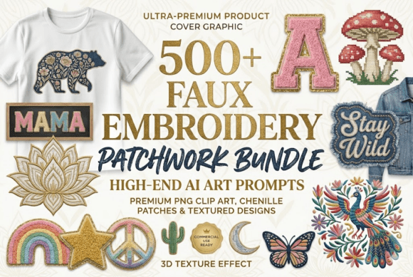 Download 500+ Faux Embroidery &amp; Patchwork Bundle - Faux embroidery Collection